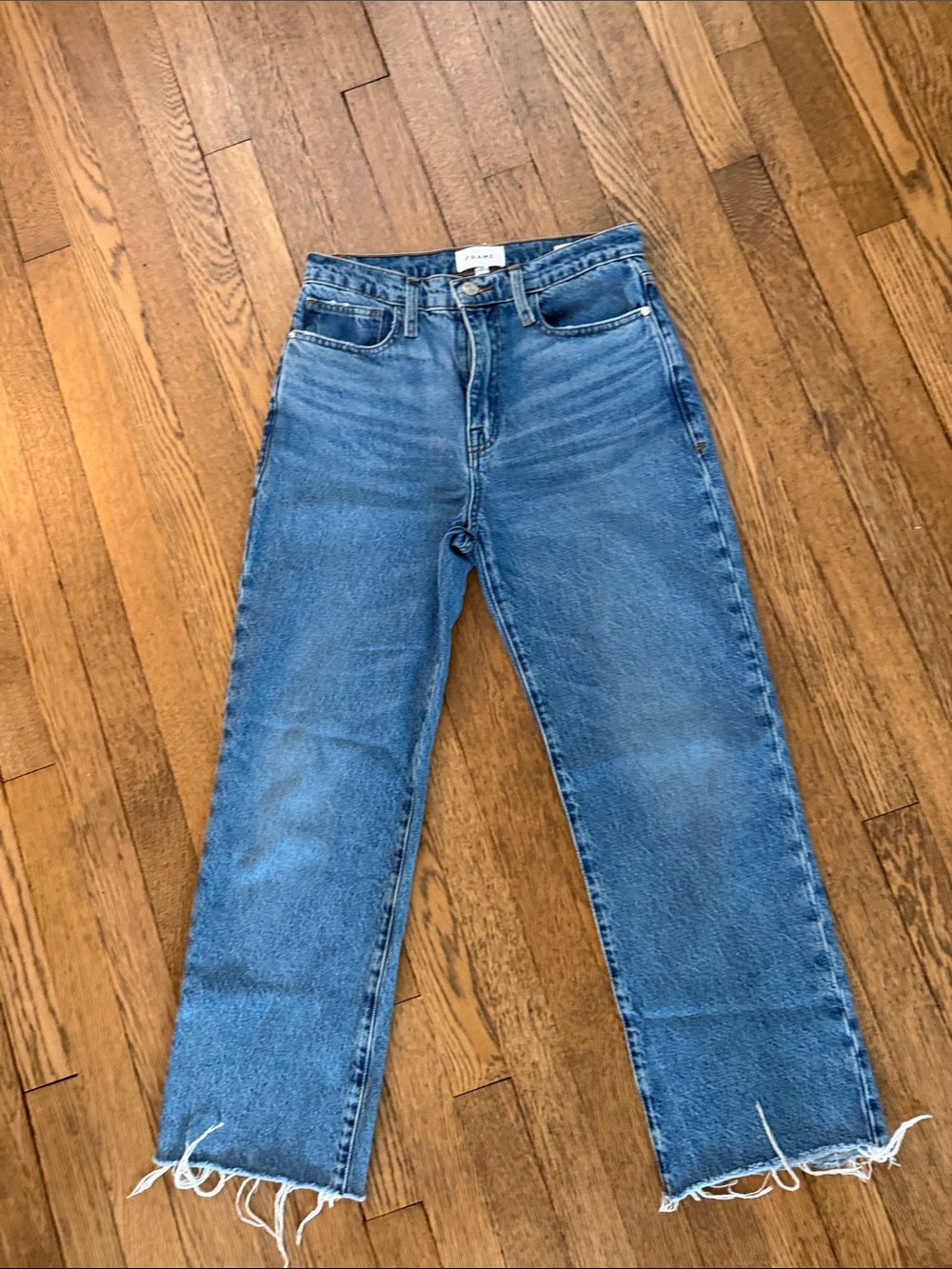 Frame Le Jane Denim Straight-Leg High-Rise Blue Jeans